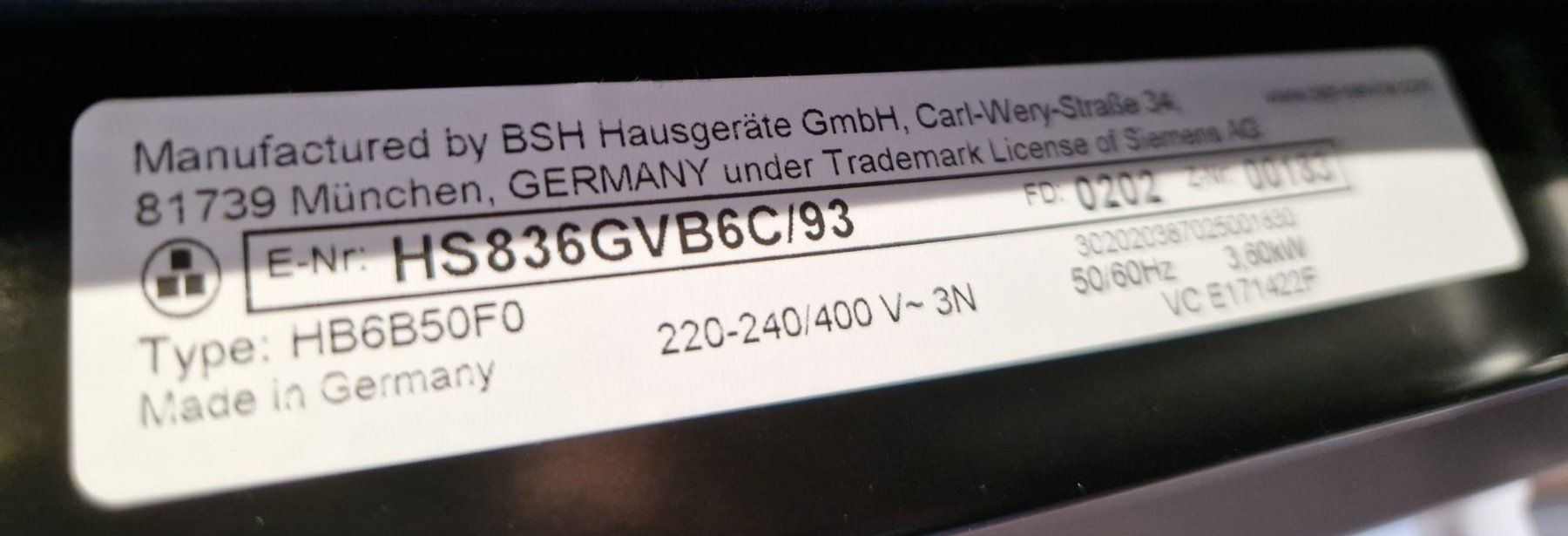 Siemens Elettrodomestici da cucina: Siemens Dampfbackofen HS836GVB6C – Usato da Dürrenäsch venduto da mkc5724 1