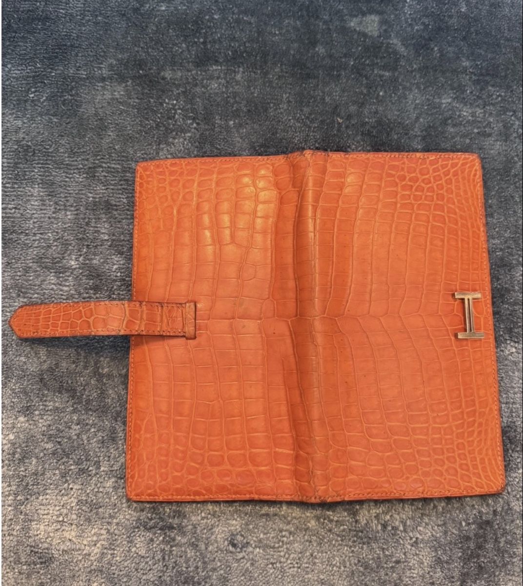 Hermès Portafogli: Hermès Bearn Krokodil- alligator Orange – Usato da Basel venduto da mimi8668 5