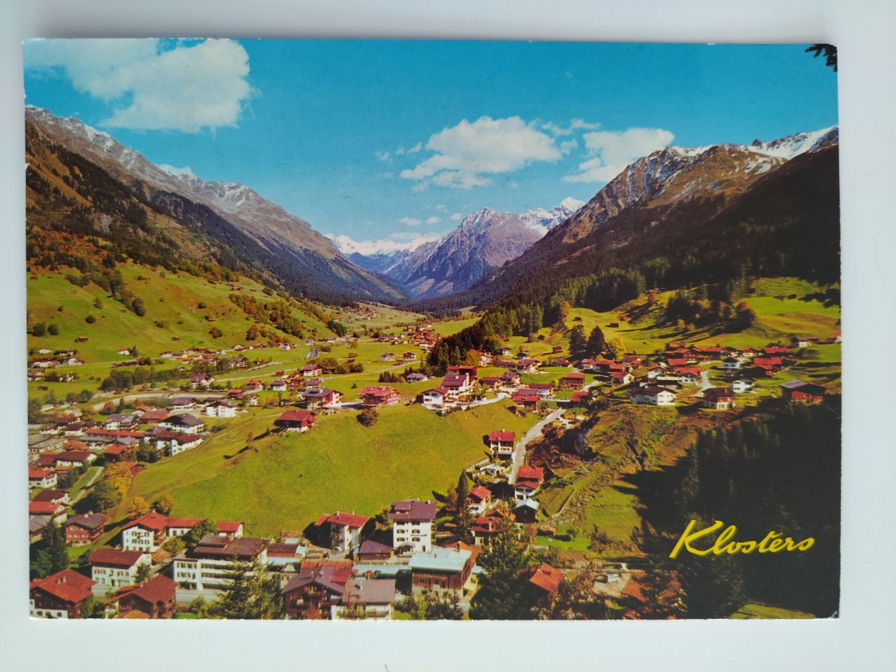 Cartoline postali: Klosters, Selfrangs- Aeuja-Monbiel dat. 1977 – Usato da Ohmstal venduto da Lebensfreude05