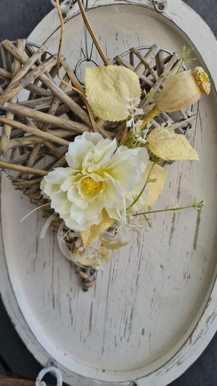 Alle Dekorationen: Shabby- chic Herz mit Blumen Unikat – Neu und originalverpackt aus Böttstein von decodor-angi 4