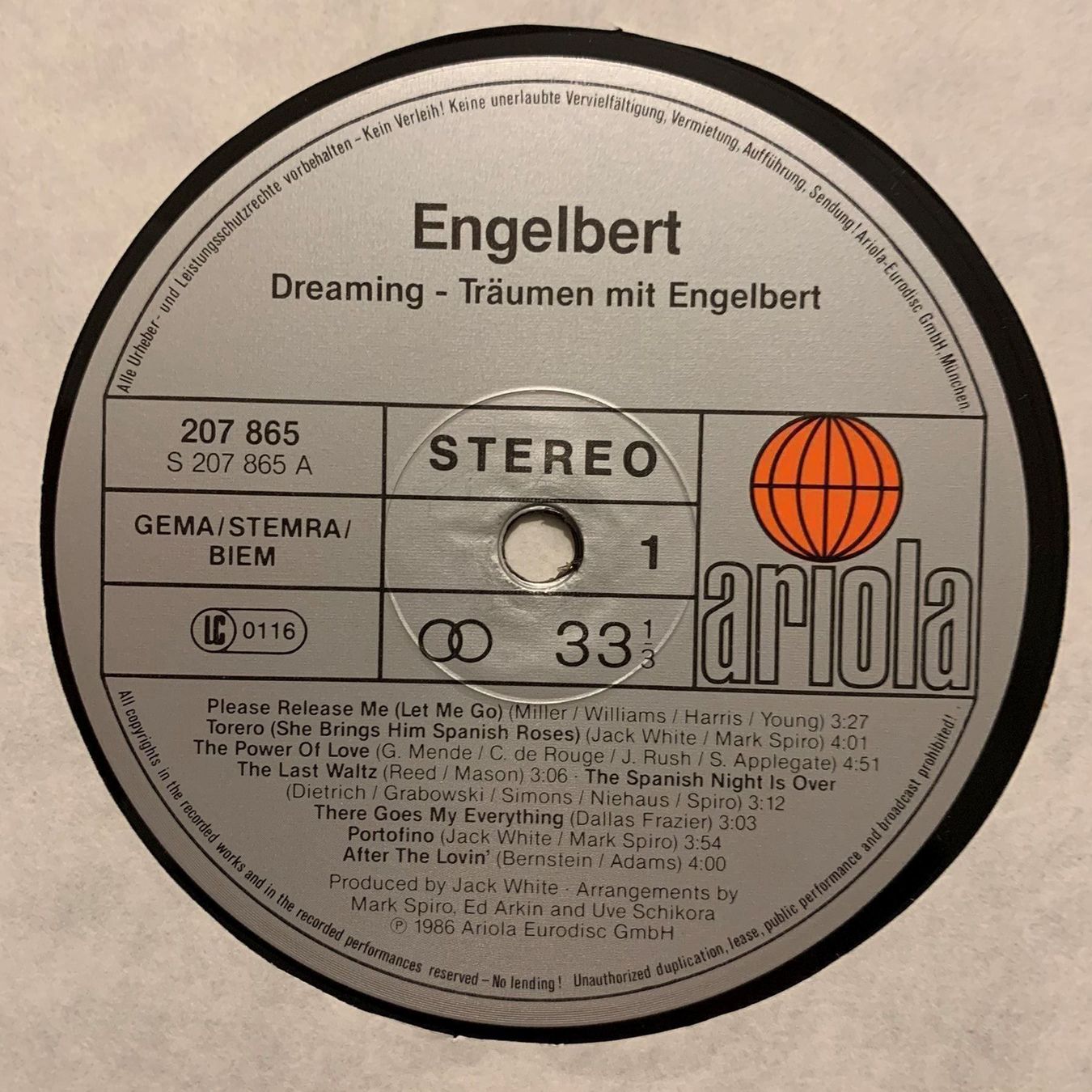 Vinyles: ENGELBERT / TRÄUMEN MIT ENGELBERT – D'occasion à Sarnen par m-basic 2