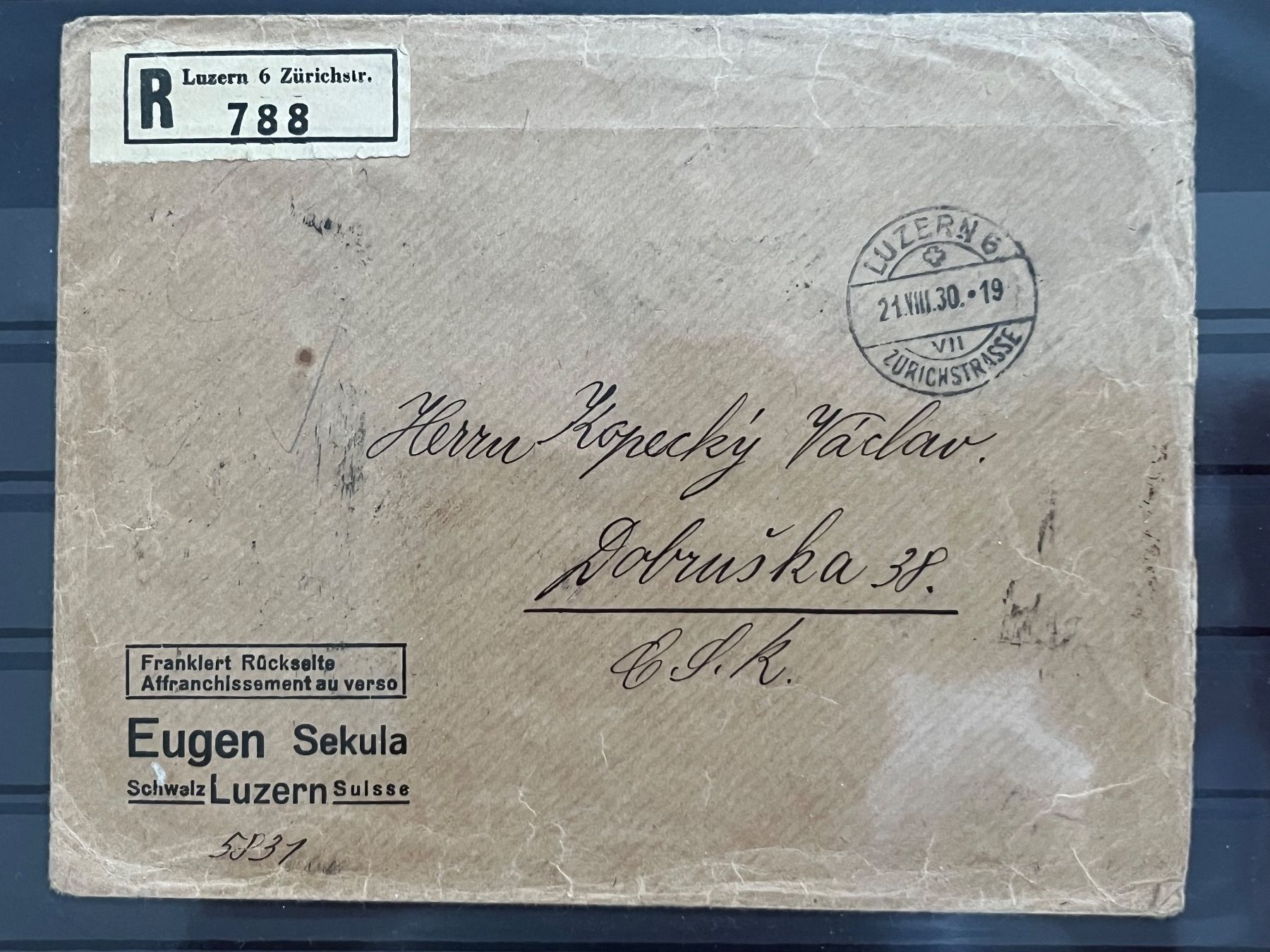 Tutti i francobolli: Fantastischer Brief 1930, Sekula, Luzern – Usato da Romanshorn venduto da luxcollect 1