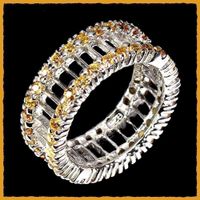 ♛ Gelber Saphir 925 Silberring
