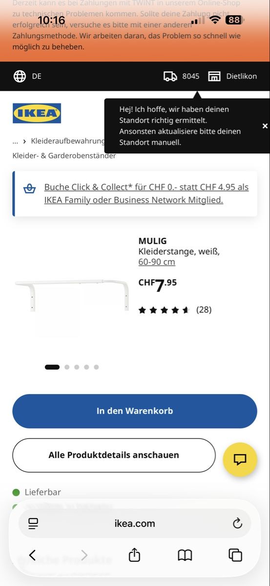 Ikea Guardaroba: Kleiderstange Mulig IKEA – Nuovo (secondo la descrizione) da Zürich venduto da nino2000 3