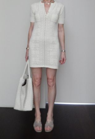 Orig. CELINE Triomphe Kleid aus Baumwollpointelle Gr. XS