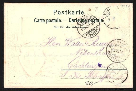 Ansichtskarten: Passepartout-Lithographie Zürich, Schwe – Gebraucht aus Berlin von bartko-reher 1