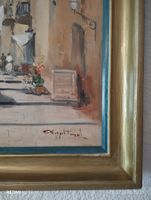 Gemälde italienische Gasse mit Figuren gerahmt