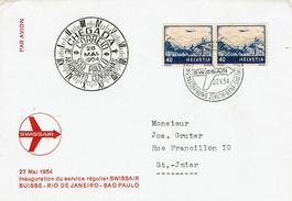 Lettre aviation Vol Zürich Rio de Janeiro