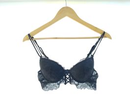 Damen Push-Up BH schwarz mit Spitze, Grösse 75B