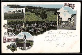 Litho Berneck, Strassenblick in die Neug