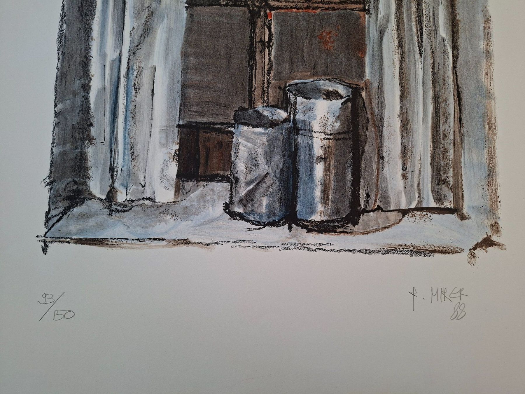 Grafica & Litografie: Rudolf Mirer "Fenster". Lithografie. Handsigniert. – Usato da Goldach venduto da armando_r 2
