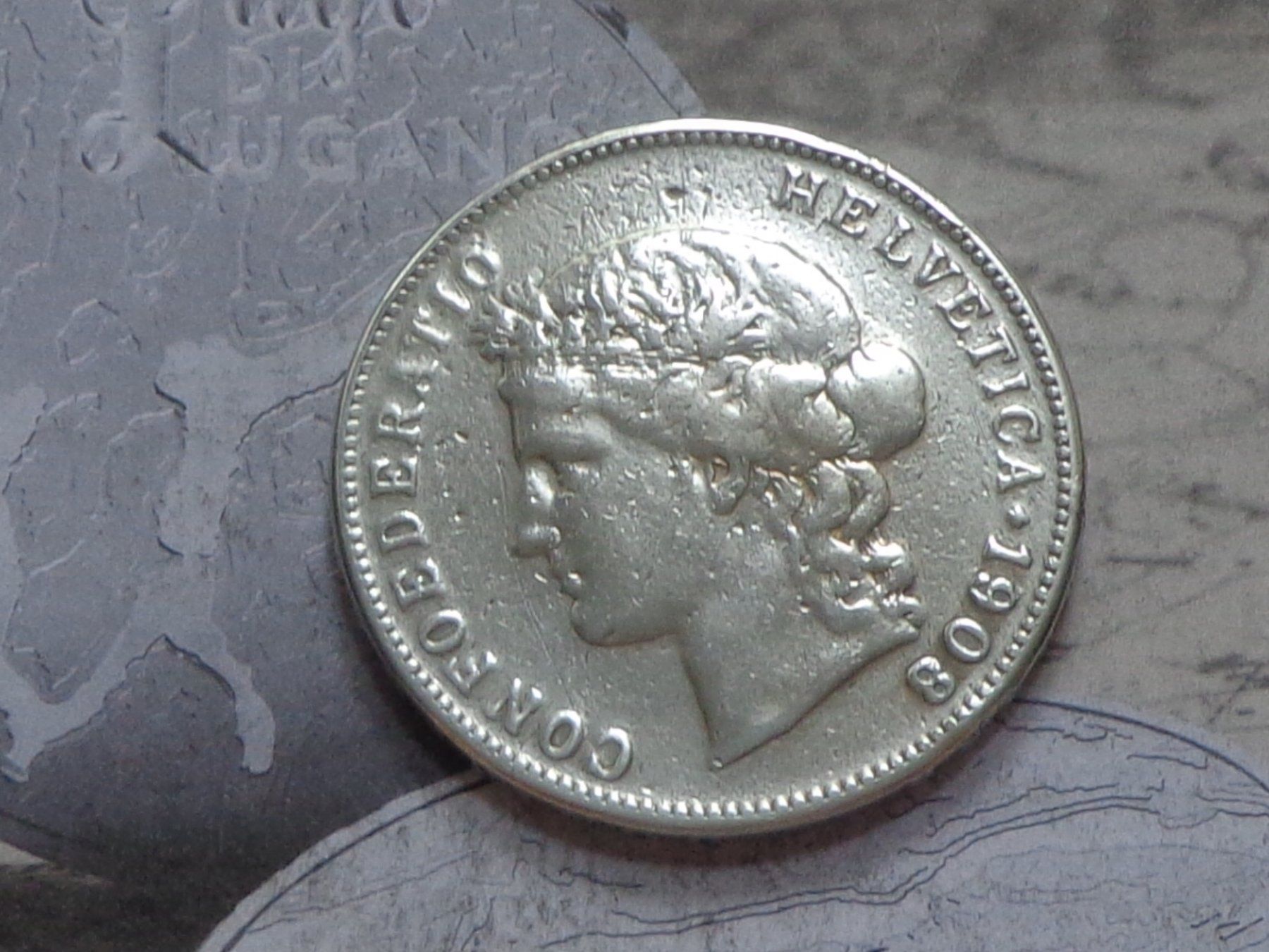 Tutti le monete: 5 Fr. 1908 B - Belle pièce – Usato da Pully venduto da UCA01