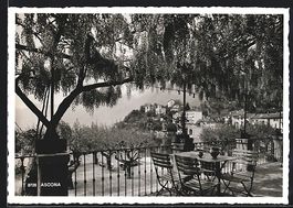 AK Ascona, Ortspartie mit Cafe, 1942