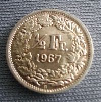 50 Rp. - 1/2 Fr. Silbermünze Schweiz, 1967 B