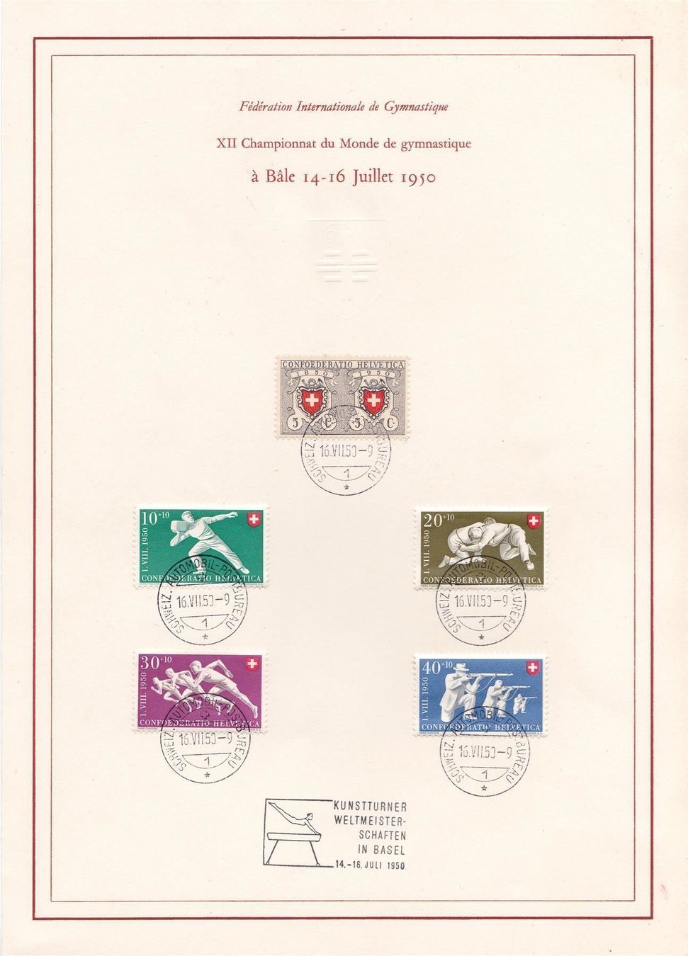 Tous les timbres: B46-50 auf Blatt mit einheitl. Stempel – D'occasion à Wenslingen par riger11