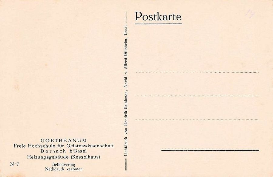Cartoline postali: Dornach, Goetheanum, Kesselhaus – Usato da Frauenfeld venduto da POML 1