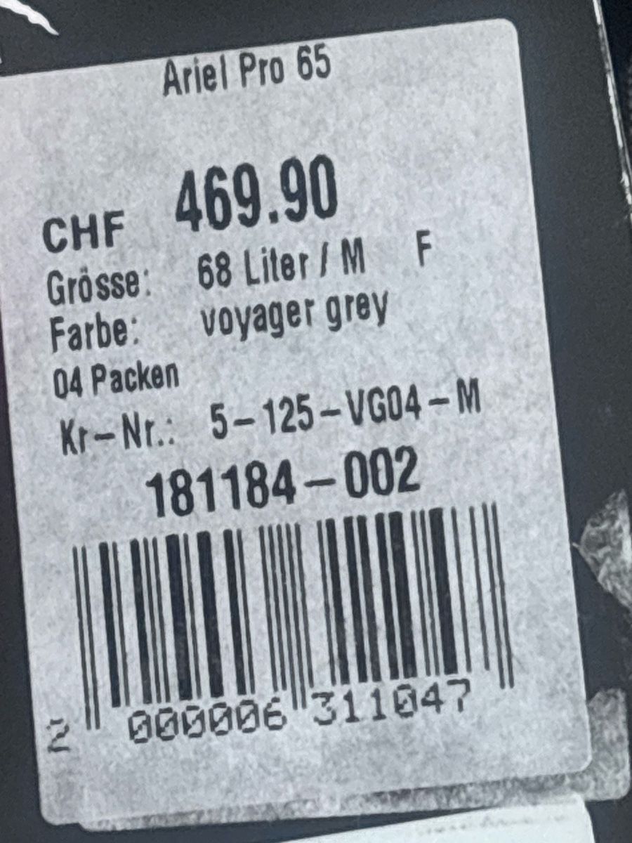 Osprey Rucksäcke: Osprey Ariel Pro 65 Wanderrucksack - NEU – Neu und originalverpackt aus Zürich von engebrunau 3