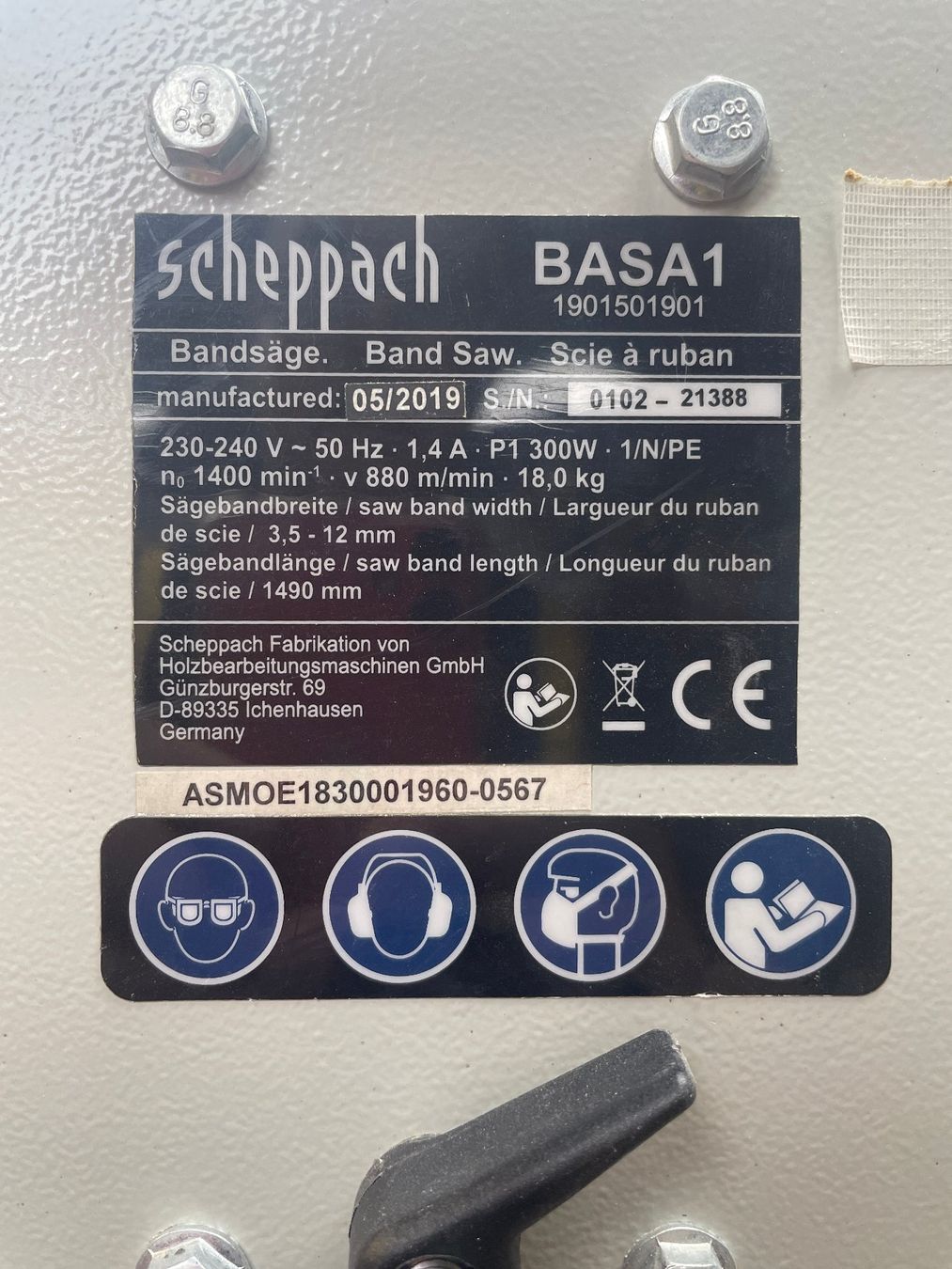 Scheppach Scies: Bandsäge Scheppach BASA 1 – D'occasion à Muttenz par Gudi6691 3
