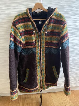Warme Strickjacke aus 100% Wolle – Grösse M/L – •Hippie •Goa