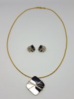 Goldenes Muschel-Schmuckset mit Brillanten, 585 Gold