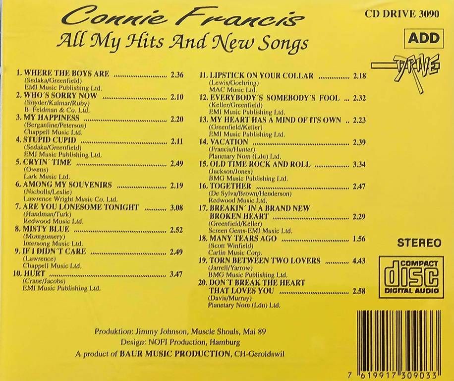 CD: 🎵 CD Connie Francis – Usato da Matzingen venduto da zingana 2