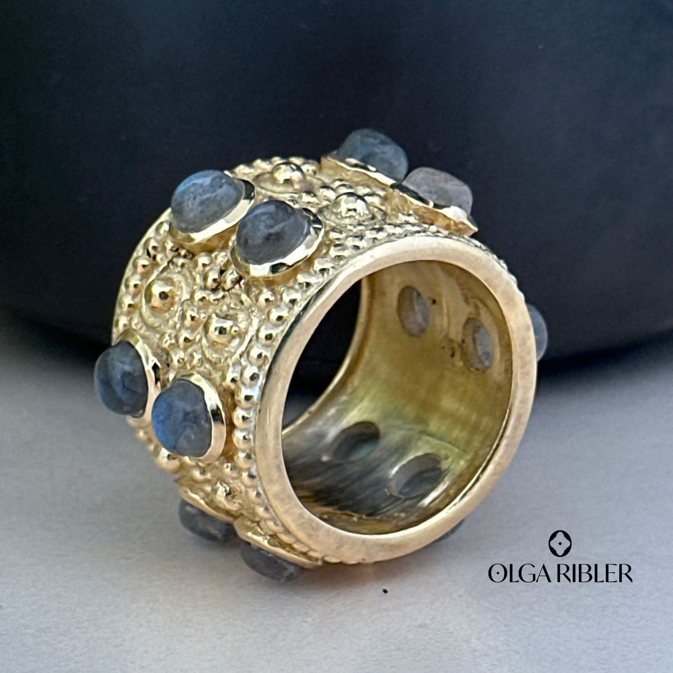 Olga Ribler Bagues: Statement Silber Ring 925 Labradorite Grösse 60 – Neuf (Voir description) à Luzern par byolgaribleroutlet 5