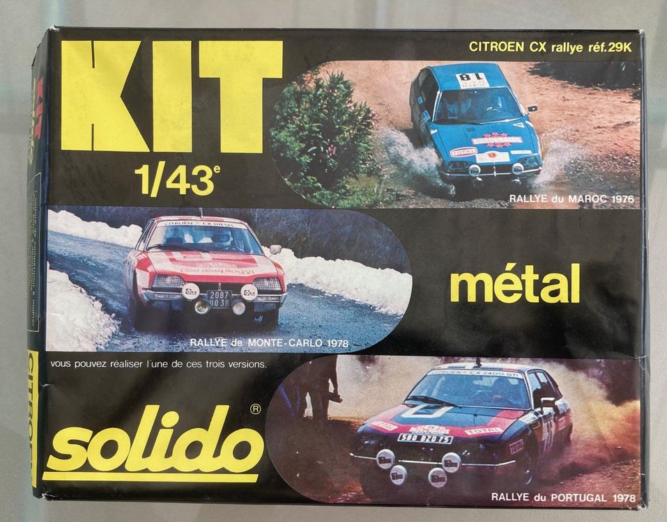 Solido - 3 Kits Métal En Boite Citroen CX Rallye, Alfa Romeo Course Peugeot 504 Rallye
