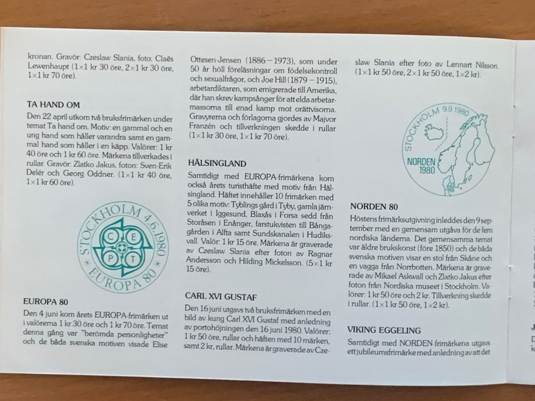 Alle Briefmarken: Schweden Suède 1980 - Swedish Stamp - Complete Set – Neu und originalverpackt aus Chavornay von 4dphila 5