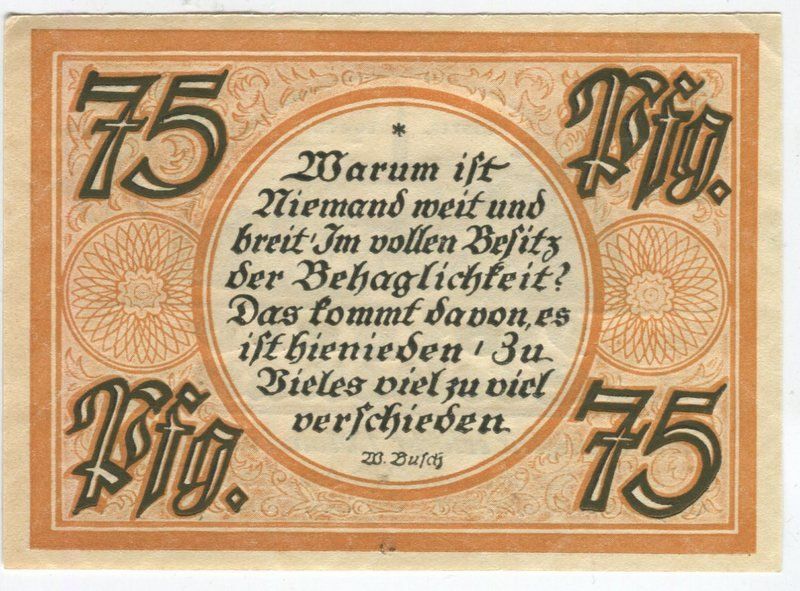 Banconote: Notgeld "75 Pfennig. Stolzenau 1921" – Usato da Basel venduto da Butsch5 1