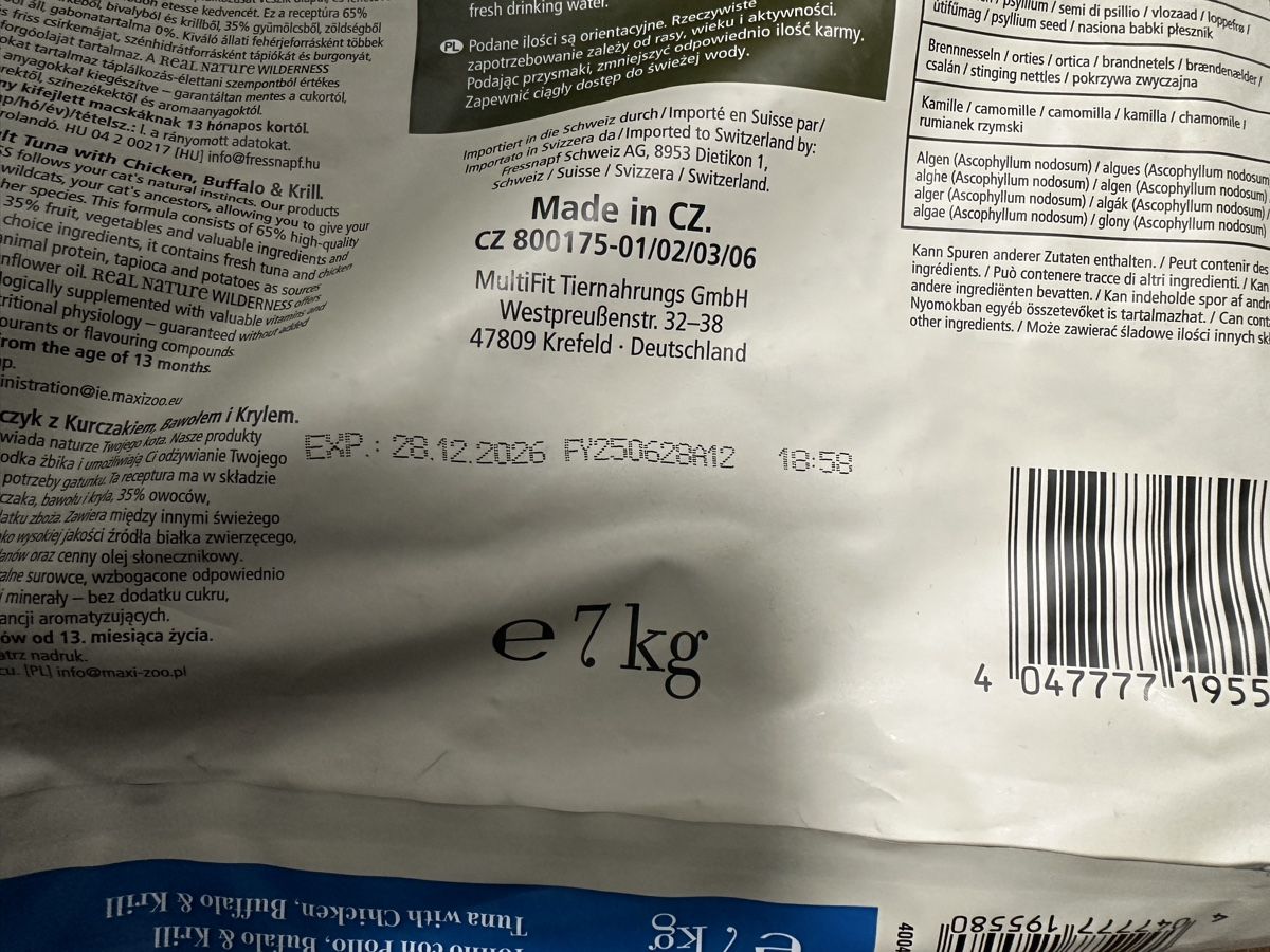 Nourriture: 3 x 7kg Katzenfutter Real Nature – Neuf avec emballage d'origine à Zürich par ACG03 2