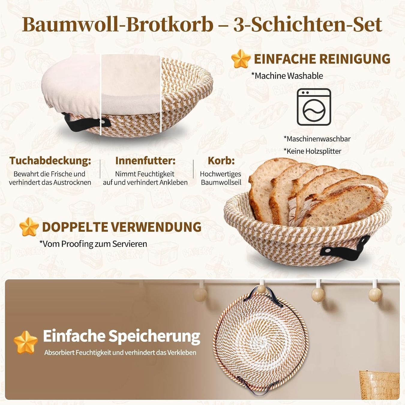 Appareils de cuisine: Sauerteig Starter Set mit Gärglas 700ml und Gärkörbchen – Neuf avec emballage d'origine à St. Gallen par sch_zsz7 2