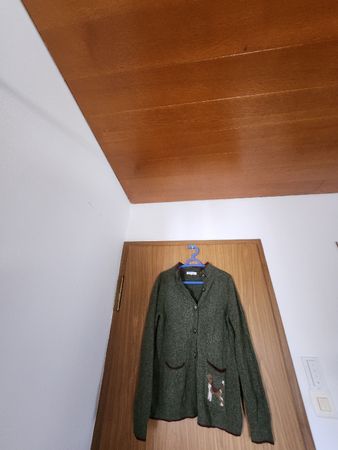 Cardigan Tulchan laine agneau vert motifs taille L 