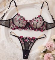 Unterwäsche-Set:BH-String-Tanga-Spitzen-Unterwäsche Grösse S