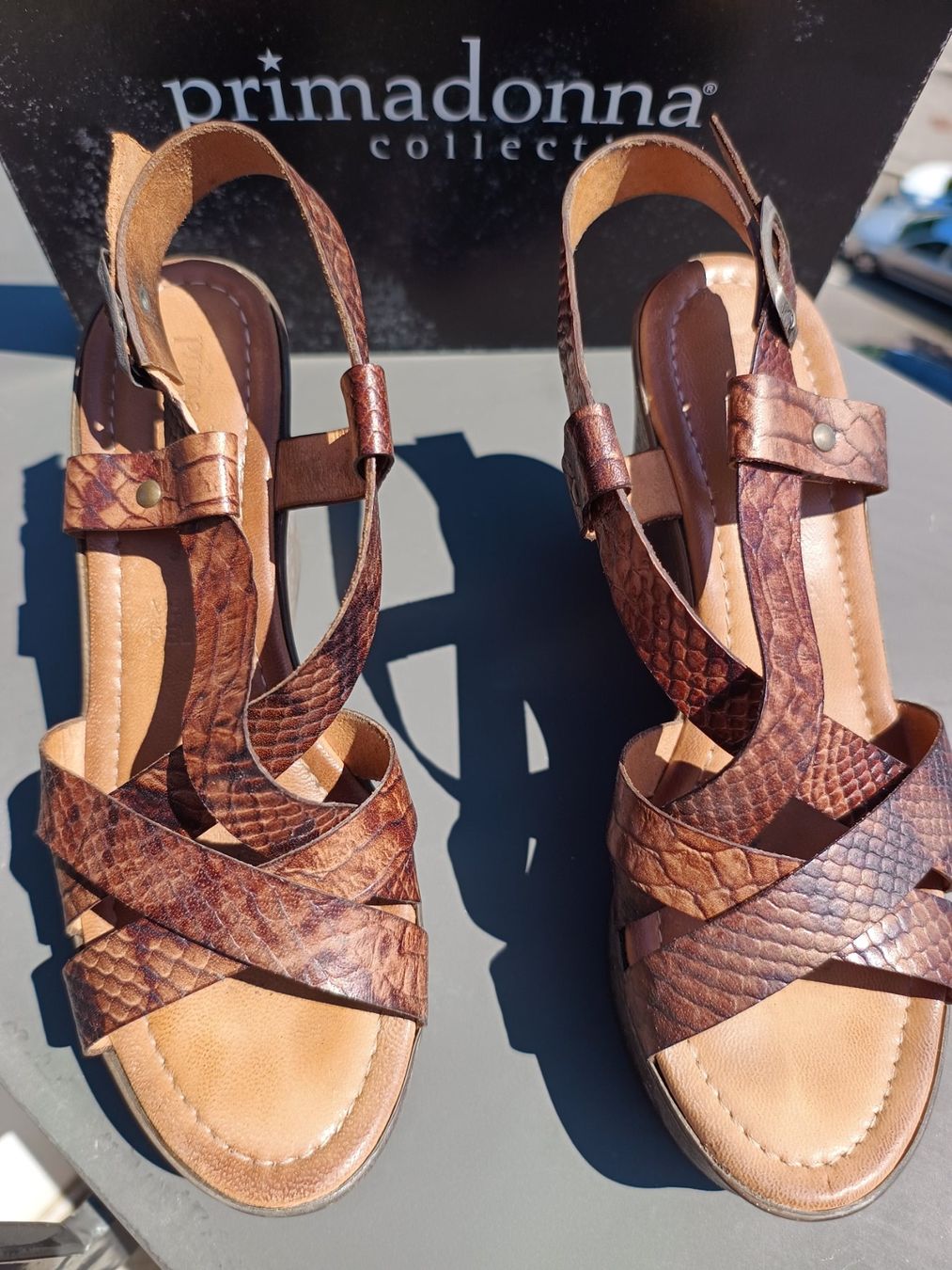 Damenschuhe: Sandales compensées Primadonna Collection en cuir T39 – Neu (gemäss Beschreibung) aus Genève von Brachiopode 3