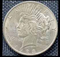 **One Dollar 1923 USA Silbermünze in Ss**