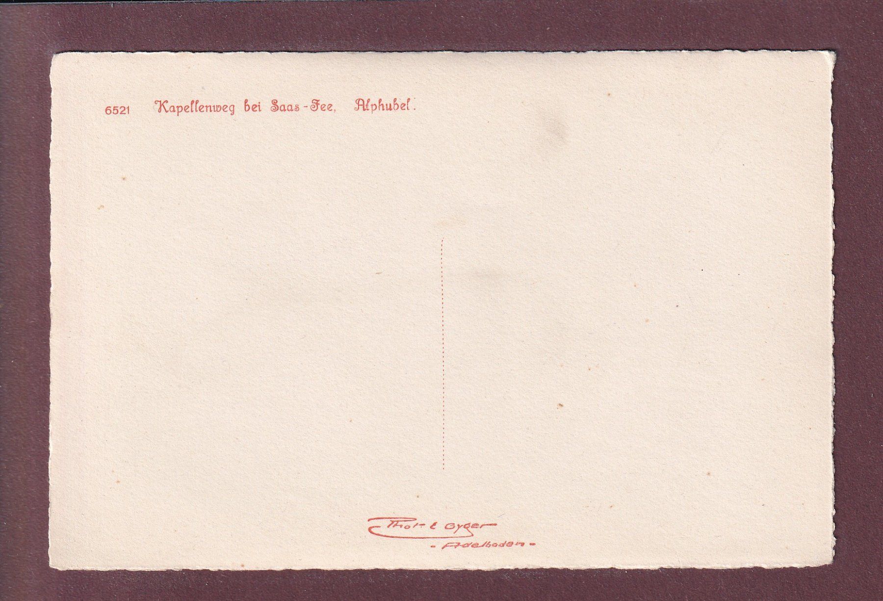 Cartes postales: Kapellenweg bei SAAS-FEE - Alphubel - E. Gyger – D'occasion à Pully par nicecards 1