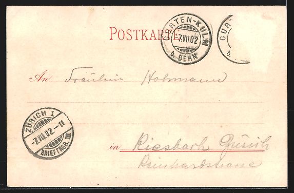 Cartoline postali: Litho Gurten /Bern, Hotel mit Bergen, Ei – Usato da Berlin venduto da bartko-reher 1