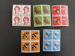 Pro Juventute 1955 Viererblock Satz **  Luxus (4127)