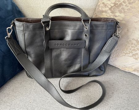 Longchamp 3D Sac Cuir Noir, Porté Épaule, Élégant et Pratiqu