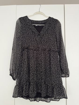 Minikleid Schwarz Gepunktet Grösse S
