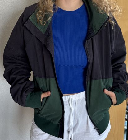 Damen Jacke John Galt; zweifarbig dunkelblau, grün Grösse S