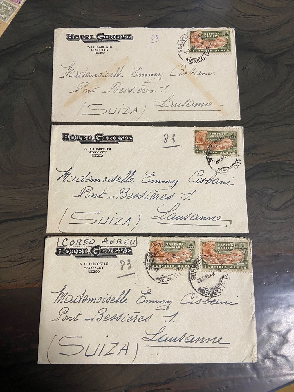 Alle Briefmarken: Lettres anciennes de Mexique – Gebraucht aus Collex von RCXGJ