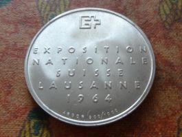 EXPOSITION NATIONALE SUISSE  LAUSANNE  1964 en argent 15 gr.
