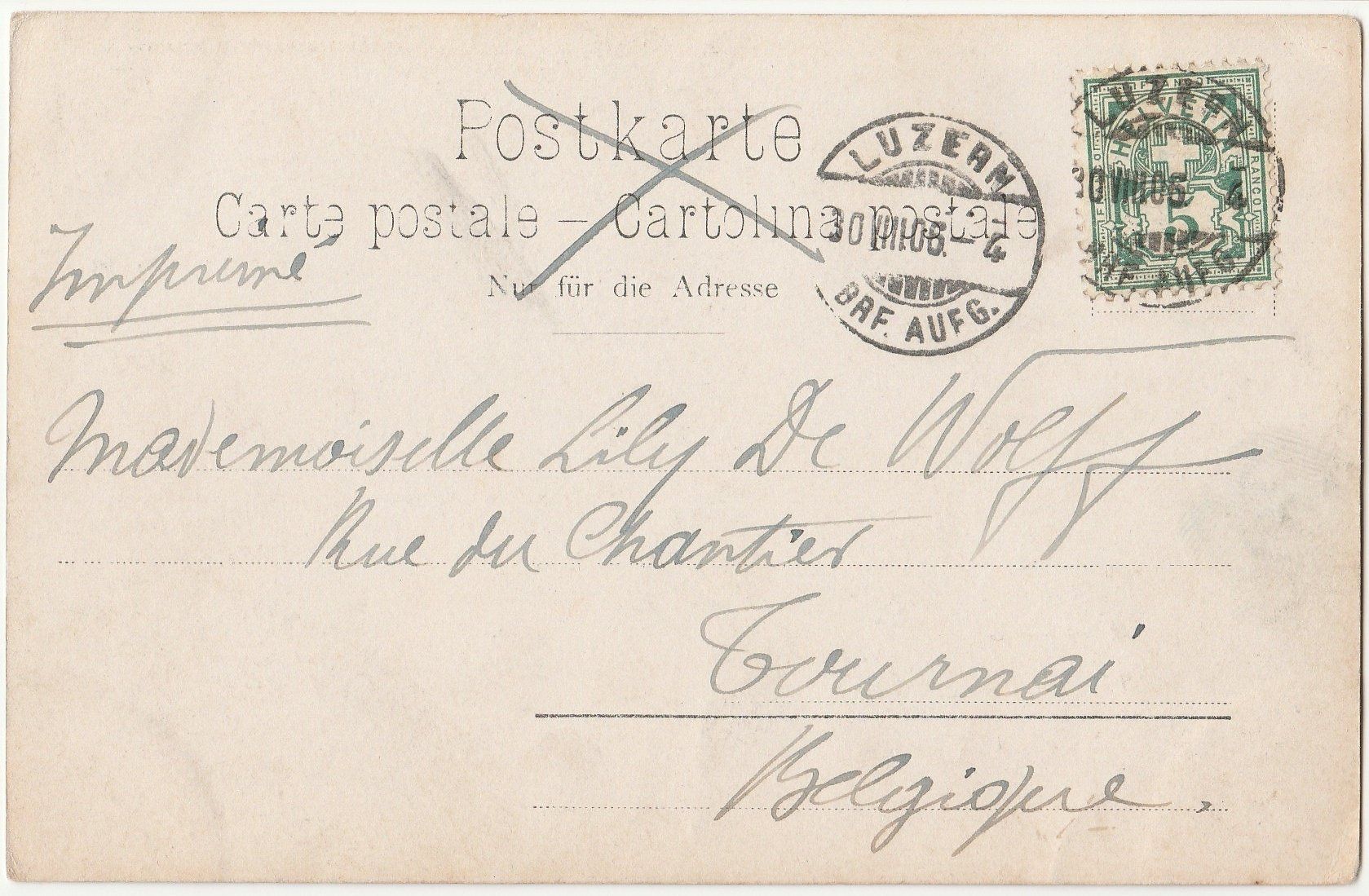 Cartes postales: Luzern mit Dampfschiffe - (1906) – D'occasion à Fällanden par Blausegelfliege 1