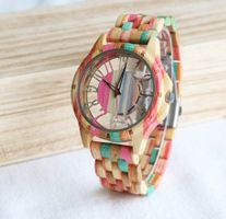 Quarzuhr aus Bambooholz V56 im Boheme-Stil