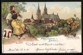 Litho Basel, Blick zur Münsterkirche