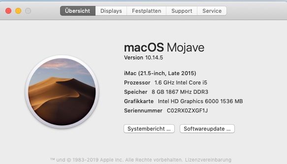 Apple PCs: iMac - 21.5Zoll - 8GB RAM / 1 TB HD / Late 2015 – Gebraucht aus Frauenfeld von  1