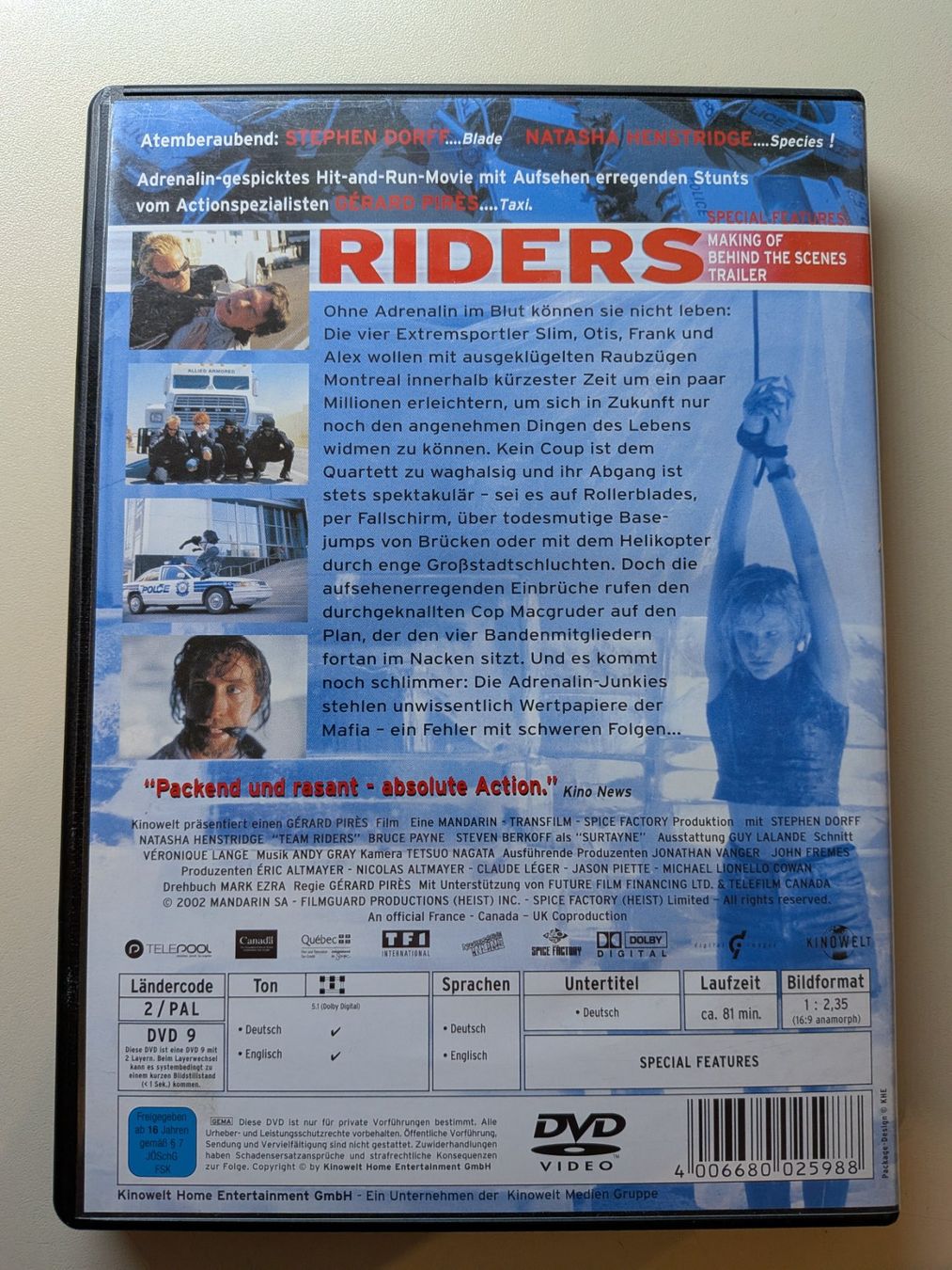 Tutti i DVDs: "Riders" mit Stephen Dorff [DVD] – Usato da Port venduto da gecotom 1