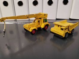 Vintage Matchbox Faun Dump Truck und Taylor Jumbo Crane