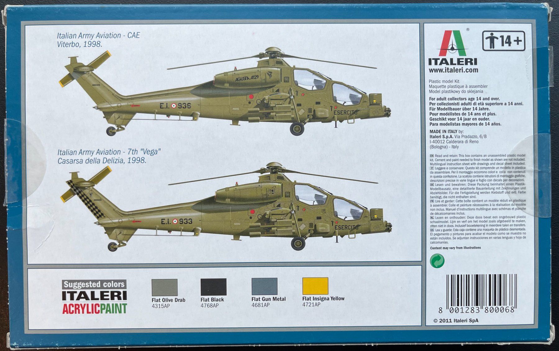 Italeri Kit di modellismo & Modellini statici: A 129 MANGUSTA  Hubschrauber – Nuovo e nell'imballaggio originale da Küsnacht ZH venduto da Koluk 1